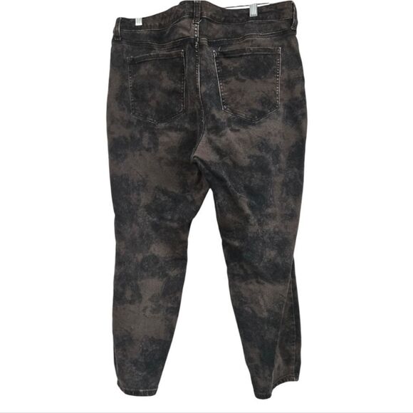 Wonderly Brown Tie Dye Mid-Rise Skinny Ankle Jeans Powerstretch Sleek Sculpt 14 - Picture 3 of 9